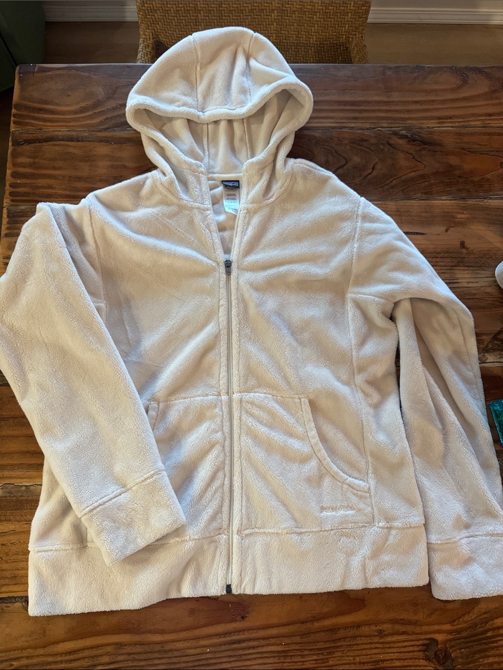 Patagonia Fleece Hoodie Jacket size large - Cream